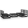 vidaXL Set mobilier de grădină, 5 piese, negru, lemn masiv de pin