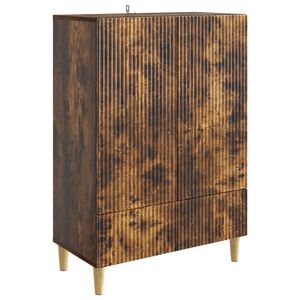 vidaXL Bufet cu sertar Stejar fumuriu 66 x 34,5 x 95 cm Lemn prelucrat
