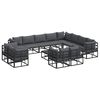 vidaXL Set de canapele pentru grădină 13 buc. Negru Aluminiu
