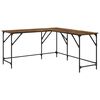 vidaXL Birou, stejar fumuriu, 149x149x75 cm, lemn prelucrat