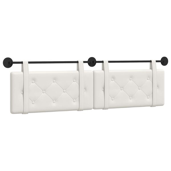 vidaXL Cap de pat suspendat Alb 190 x 55 x 5 cm Piele artificială