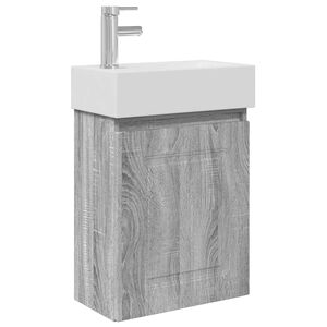 vidaXL Unitate de baie cu robinet Sonoma gri 45,5 x 22,5 x 84 cm