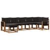 vidaXL Set de canapele de exterior cu pernă 7 pcs Natural și Negru