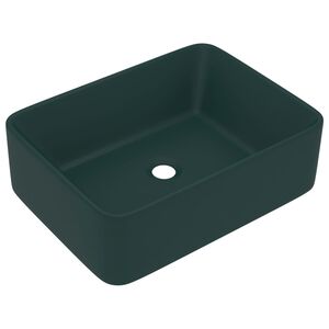 vidaXL Chiuvetă de baie lux, verde &icirc;nchis mat, 41x30x12 cm, ceramică