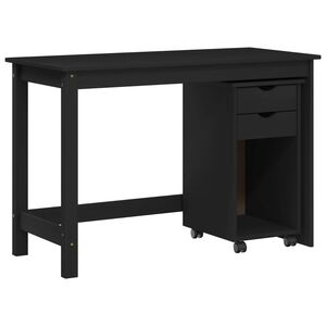 vidaXL Set birou și cabinet 2 buc. Negru Lemn masiv de pin