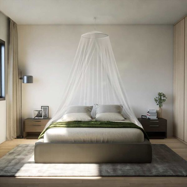 vidaXL Plasa de tantari pentru pat 220 ochiuri alb 56x56x220 cm