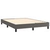 vidaXL Pat box spring cu saltea, gri, 140x190 cm, piele ecologică