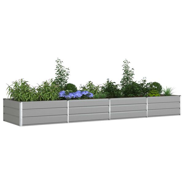 vidaXL Jardinieră Gri deschis 195 x 100 x 45 cm Oțel Galvanizat