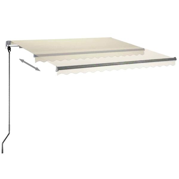 vidaXL Copertină automată cu senzor v&acirc;nt & LED, crem, 300x250 cm