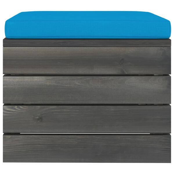 vidaXL Taburet grădină din paleți cu pernă, lemn de molid