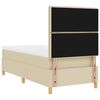 vidaXL Pat cu arcuri cu saltea cu headboard Crem 80 x 200 cm țesătură