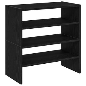 vidaXL Rafturi pantofi 2 buc Stejar negru stivuibil 60x30x30,5 cm