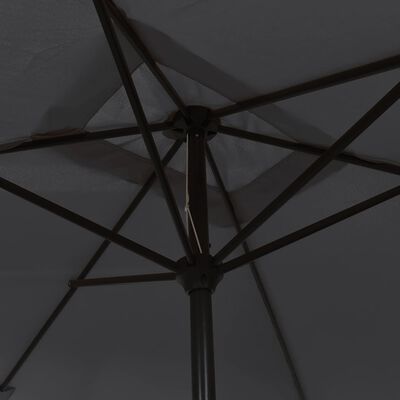 vidaXL Umbrelă de soare cu stâlp metalic, negru, 300 x 200 cm