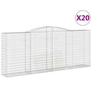 vidaXL Coșuri gabion arcuite, 20 buc, 400x50x160/180cm fier galvanizat
