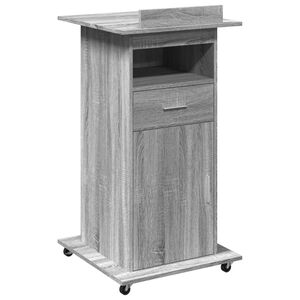 vidaXL Pupitru cu roți și sertar sonoma gri 55x55x107cm lemn prelucrat