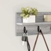 vidaXL Răcător de paltoane montat pe perete Pe perete Gri Sonoma