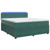 vidaXL Pat boxspring cu saltea Verde &icirc;nchis 200 x 200 cm Catifea