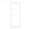vidaXL Ușă glisantă ORKDAL Alb 93 x 202 cm Lemn masiv de pin și sticlă