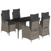 vidaXL Set mobilier de grădină cu perne, 5 piese, gri, poliratan