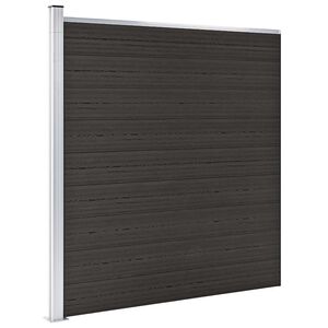 vidaXL Panou de gard, negru, 175x186 cm, WPC
