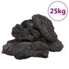 vidaXL Roci vulcanice, 25 kg, negru, 10-30 cm