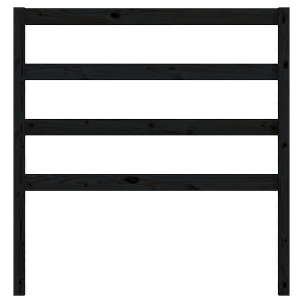 vidaXL Tăblie de pat, negru, 95x4x100 cm, lemn masiv de pin