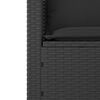 vidaXL Set mobilier de grădină cu perne, 3 piese, negru, poliratan