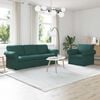 vidaXL Canapea 2 pcs Verde &icirc;nchis 215 x 82 x 80 cm țesătură