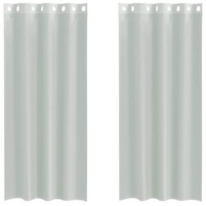 vidaXL Perdele Voile cu Oelii 2 buc Gri deschis 140x245 cm