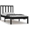 vidaXL Cadru de pat mic single, negru, 75x190 cm, lemn masiv de pin