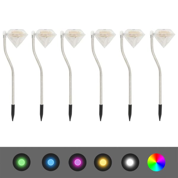 vidaXL Lămpi solare cu LED pentru grădină, 6 buc., 9x7,8x29,5 cm