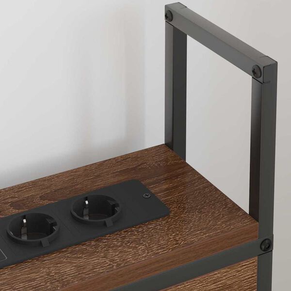 vidaXL Tăblie de Depozitare cu Stație de &Icirc;ncărcare cu raft Stejar brun