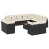 vidaXL Set mobilier de grădină cu perne, 13 piese, negru, poliratan
