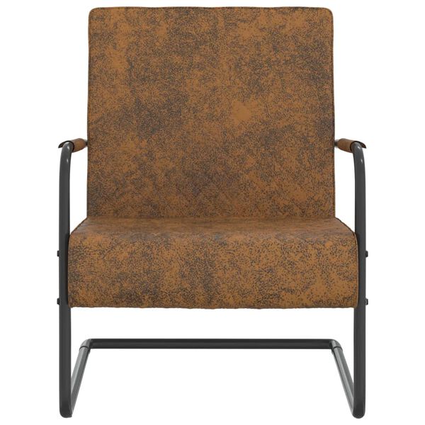 vidaXL Scaun tip consolă, maro, material textil