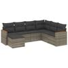 vidaXL Set canapele de grădină, 7 piese, cu perne, gri, poliratan