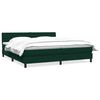 vidaXL Pat box spring cu saltea, verde &icirc;nchis, 180x210 cm, catifea
