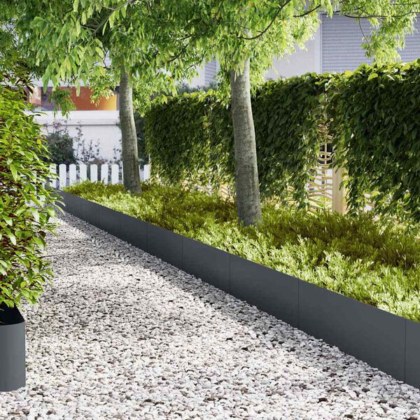 vidaXL Margine pentru gazon 10 pcs Antracit 100 x 0.05 x 20 cm