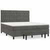 vidaXL Pat box spring cu saltea, gri &icirc;nchis, 180x200 cm, catifea
