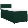 vidaXL Pat box spring cu saltea, verde &icirc;nchis, 100x200 cm, catifea