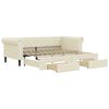 vidaXL Pat de zi cu extensie și sertare crem 90x200 cm piele ecologică