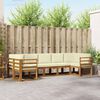 vidaXL Set de canapele de exterior cu pernă 7 pcs Natural și Crem