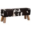 vidaXL bancă 110 x 30 x 45 cm Piele Naturală Negru și Alb
