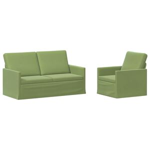 vidaXL Set de canapea 2 pcs Verde deschis Catifea