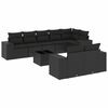 vidaXL Set mobilier de grădină cu perne, 9 piese, negru, poliratan