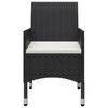 vidaXL Set mobilier de grădină, 7 piese, negru