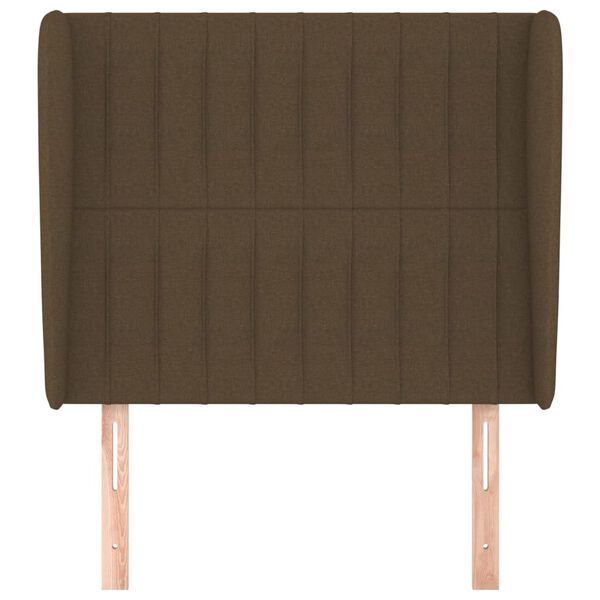 vidaXL Tăblie de pat cu aripioare maro &icirc;nchis 93x23x118/128 cm textil