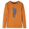 Tricou pentru copii cu m&acirc;neci lungi, ocru &icirc;nchis, 128