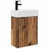 vidaXL Unitate de baie cu robinet Lemn vechi 45,5 x 22,5 x 84 cm