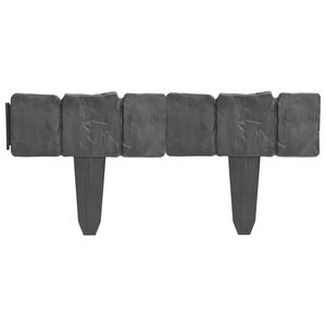 vidaXL Gard de grădină / gazon aspect piatră, 41 buc., 10 m, plastic