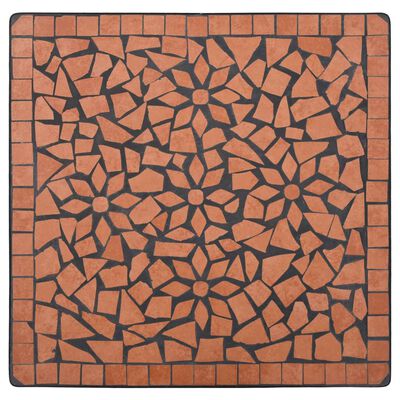 vidaXL Set de bistro mozaic, 3 piese, cărămiziu, placă ceramică